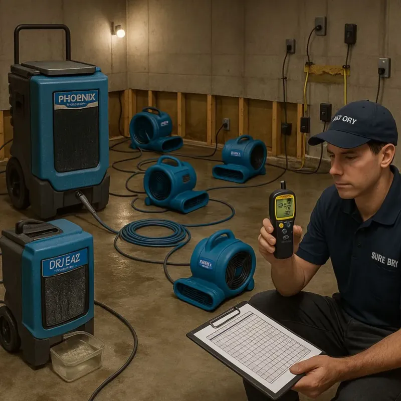 Structural Drying and Dehumidification process in Greenbriar, VA